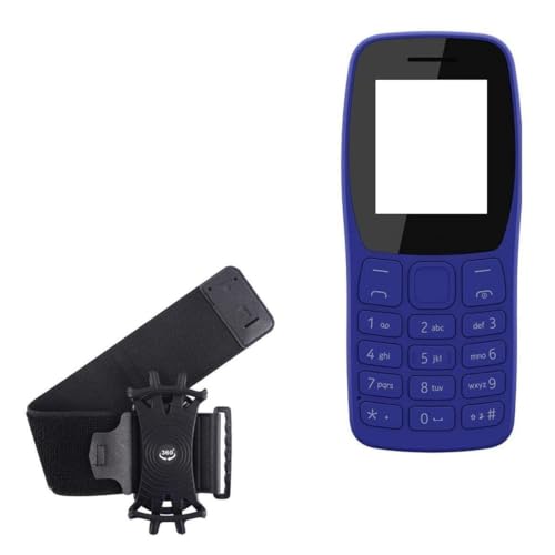 BoxWave Holster Compatible with Nokia 105 (2022) - ActiveStretch Sport Armband, Adjustable Armband for Workout and Running - Jet Black