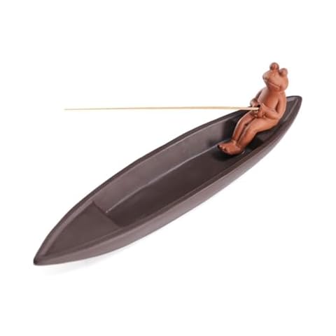 FIYOEO Vintage Ceramic Incense Burner Creative Frog Censer Ornaments Sandalwood Agarwood Line Stick Incense Holder Aromatherapy Cover