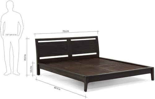 Image of Bed Solid Sheesham Wood for Your Bedroom | Solid Wood King Bed (Finish - Dark Walnut Finish, Delivery Condition - DIY(Do-It-Yourself))