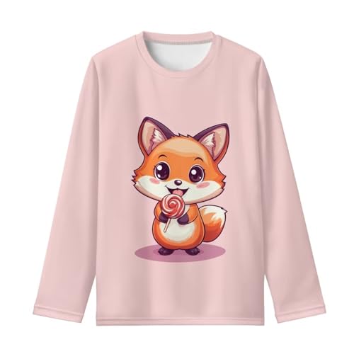 Image of Girls Long Sleeve T Shirt Cute Cartoon Crewneck Shirt for Kids 3-16Y Fall Winter Clothes