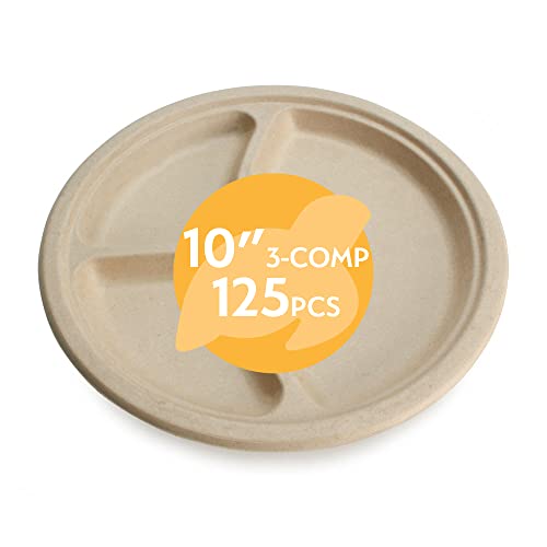 100% Compostable Disposable Paper Plates Bulk [10 100% Compostable Disposable Paper Plates Bulk [10
