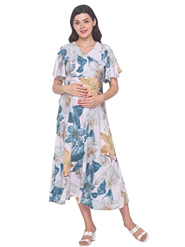 Image of AV2 Womens Viscose Maternity | Nursing |Feeding | Breast Feeding Dress with Zippers for Post Pregnancy