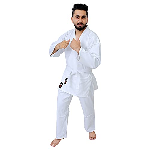 G4 Karate Suit Gi Aikido Training Adult Student Karate Suits Gi Uniform Club & Free Belt Black White 170Cm 180 Cm 190Cm 200 Cm (White, 5/180) #TOP5