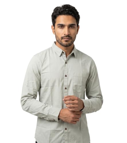 Image of Amazon Brand - INKAST Men Solid Cotton Shirt | Casual Wear | Basic Essential Plain Everyday & Office Wear | Full Sleeve | Regular Fit