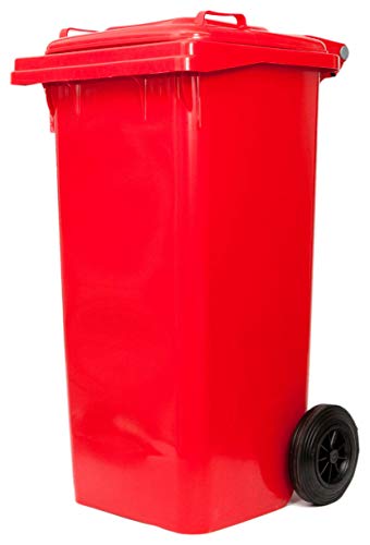Papelera - Contenedor 120 litros sin barra elevadora (Rojo)