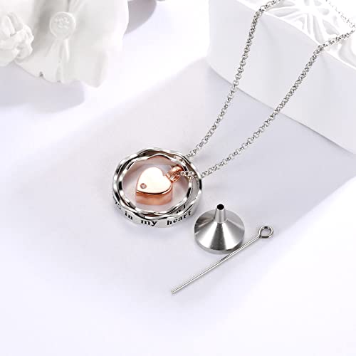 Ogoodsunj S925 Sterling Silver Keepsake Jewelry Cremation Pendant Eternity Urn Necklace For Ashes - You Are Always In My Heart I Love You Forever (Brother Rose Gold) #TOP3