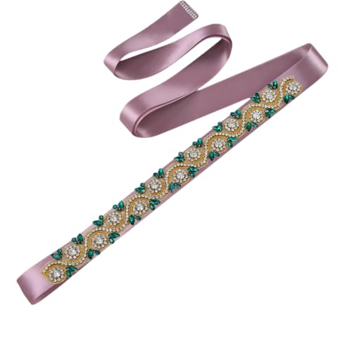 Women's Gold Rhinestone Belt, Hand-Beaded, Perfect For Bridal Weddings And Party Dresses