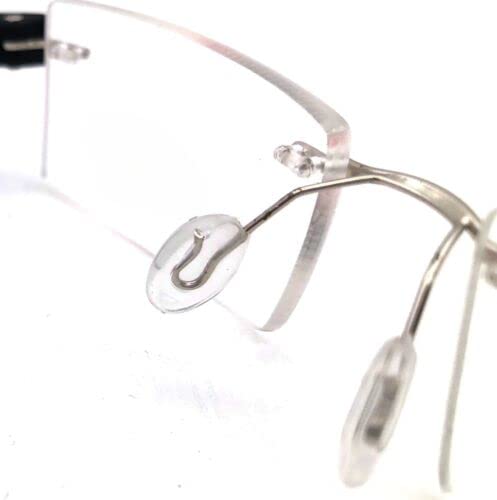 RSINC Eyeglass Silicon Anti-Slip Nose Pad - Stick On, Press Fit, Slide in for Rimless Frame - Soft Repair Kit, Oval 8 mm X 13 mm (1 Pair AB) 1