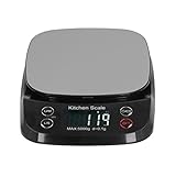 XHTLLO Balance de Cuisine, Balance Alimentaire Numrique en Acier Inoxydable, Balance de Cuisson Domestique, Balance À Bijoux Multifonction, pour Peser Les Aliments(5kg/0.1gNoir)