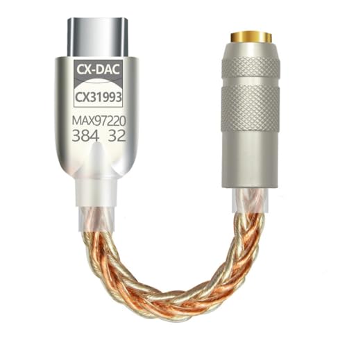 USB C to 3.5mm Sound Adapter with CX31993 MAX97220 Chip Type C Earphones Adapter DAC Cable for iPhone 15 Pro Max Plus, Galaxy S23 Ultra, S21, Pixel 7 iPad Android Phone