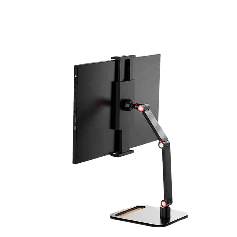 UGIFT Soporte ajustable para tableta, soporte de escritorio multiángulo, giro de 360°, 4-12.9 pulgadas, color negro