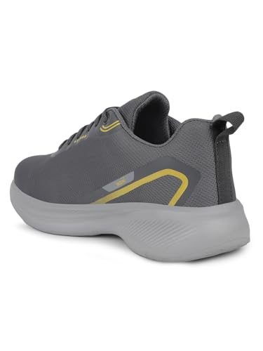 Image of Liberty Leap7x KOOPER-1E Men Sports Running Shoes - Black & Dark Grey | Comfortable and Durable Lace-Up Closure - Suitable for Lacing Walking, Gym, Jogging and Outdoor Shoes for Man