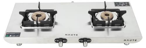 Image of Haute Essencia Elite series 2 Burner Manual Gas Stove | 1.2 MM Stainless Steel body 5 year warranty| Door Step service | 2 year product Warranty by Haute Home