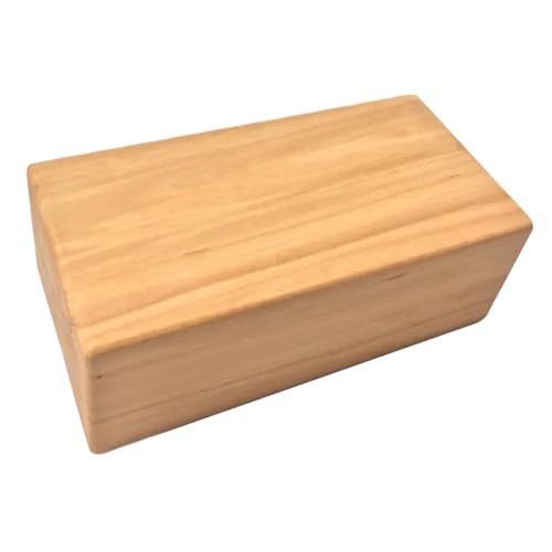 ibasenice High Density Beech Yoga Bricks Wooden Training Blocks for Practice for Home Yoga and Smooth Surface for Comfort and Stability Yellow