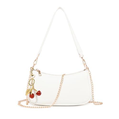 Image of Small Shoulder Bag for Women Mini Purse Retro Vegan Leather Hobo Purses Clutch Tote HandBags with Zipper Closure