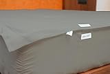 Zipper Fitted Sheet (Includes 1 Fitted Base & 2 Zip-On Sheets) - Upto 15” Inch Deep Pockets King Size Easy to Change, Sateen Cotton 600 TC Zip-On Fitted Sheet – Light Grey