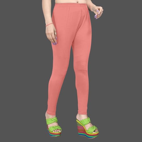 Image of Women's Solid Mid Rise Slim Fit Ankle Length Leggings - Comfortable and Stylish Yoga Pants for Workout, Running and Everyday Wear