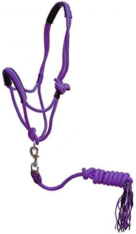 Showman Pony Braided Nylon Cowboy Knot Rope Halter w/Lead
