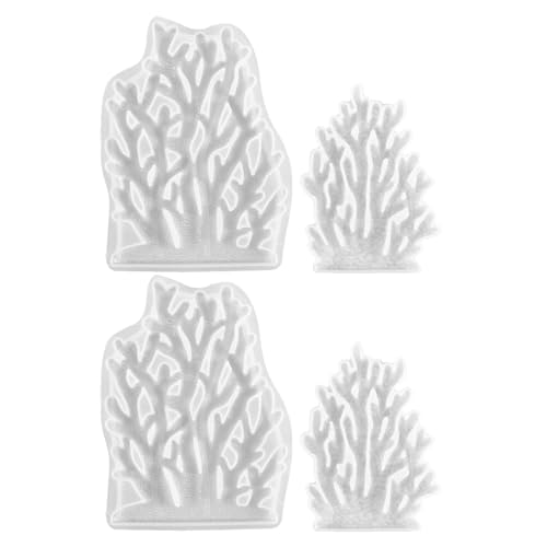 Angoily 4 Piezas Moldes de Silicona Marina Molde de Silicona de Algas para Joyería Manualidades para Decoración de Mesas