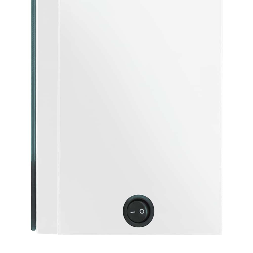 vidaXL Szafka łazienkowa z lustrem i LED, lśniąca biel, 50x13x70 cm