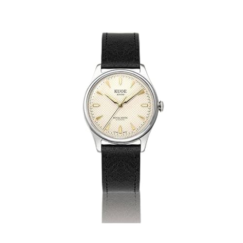 KUOE 日本製 アンティークデザインウォッチ ROYAL SMITH 90-006 自動巻き アイボリー文字盤 シルバーケース