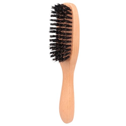 CALLARON Bristle Beard Brush Vegan Men's Beard Grooming Brush Portable Wooden Handle for Home Travel