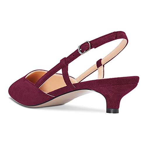 Castamere Women Kitten Low Heel Pointed Toe Pumps Slingback Classic Dress Office Sandals Slip-on 1.4 Inches Heels3