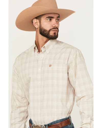 Cinch Men's Khaki Plaid Long Sleeve Button Shirt2