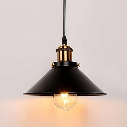 2 Pack Modern Ceiling Lamp Shade Black Metal Cone Shape Pendant Light E27 Base Hanging Light Fixture for Bedroom Hallway Office Café Restaurant - Image 3