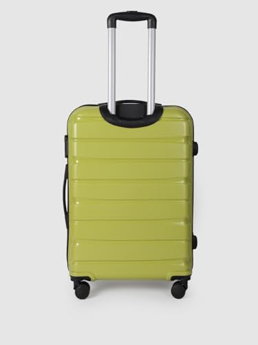 Image of Teakwood Medium Cabin Size 8 Wheels Trolley Bag, Hard Cabin with Zipper Closure, Adjustable Push Button & Cross Side Strap, TSA Lock System 360 Degree (Medium, Lime Green)