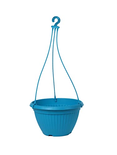 Image of Harshdeep Hanging Planters for Balcony - Bello - Indoor Outdoor Home Terrace Garden Decorative Round Sustainable Plant Container 10 Inch Set of 5 (Blue)