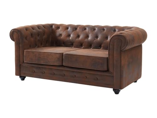 Vente-unique-Couchgarnitur 3+2+1 - Microfaser - Vintage-Look - Chesterfield – Bild 7