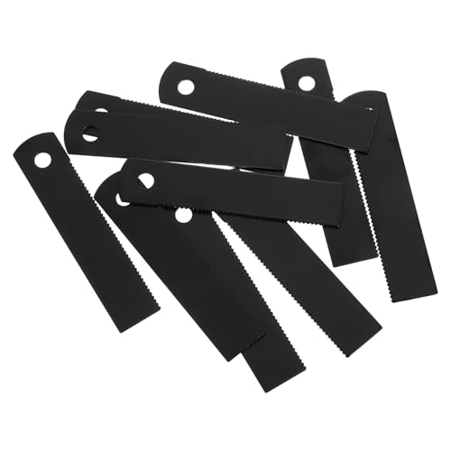 GRIRIW Raspador de Pedernal Dentado de Acero Negro 10 Piezas, Equipo para Iniciar Fuego al Aire Libre, Herramienta Ligera y Portátil para Camping, Caza y Supervivencia