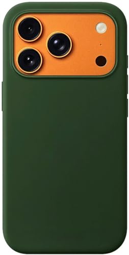Image of Premium Liquid Silicone Case for iPhone 17 Pro - Slim Full Body Protective Back Cover with Soft Microfiber Lining, Anti-Slip Grip Scratch Resistant Phone Case (Dark Green)