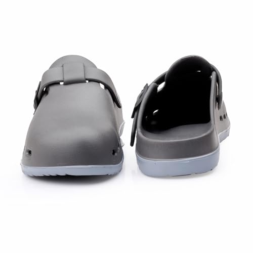 Image of Unisex Black Clogs with Adjustable Buckle Strap | Lightweight EVA Comfort Slip-On Sandals for Casual Wear & Outdoor Use
