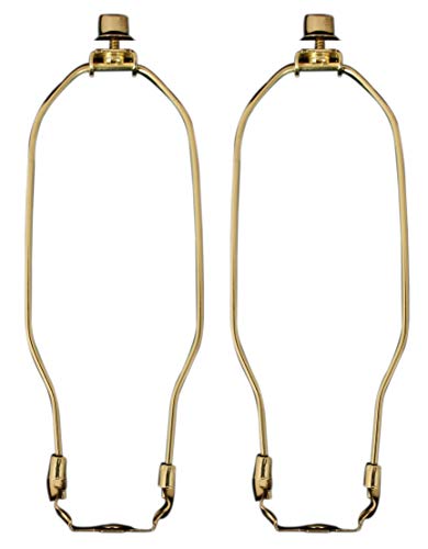 Image of Royal Designs, Inc. Heavy Dutty Lamp Harp Kit With Table Lamp Harp Holder, 10 inch, Polished Brown Base, Set of 2