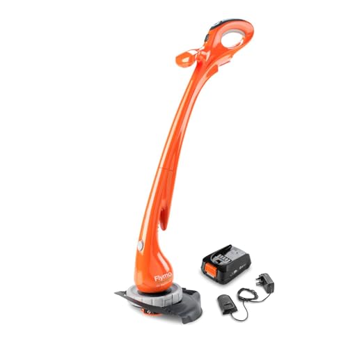 Flymo EasiTrim 250 2-in-1 Cordless Grass Trimmer KIT - 18V 2.0 POWER FOR ALL Battery and Charger included 25cm Cutting Width Edging mode Automatic line feed Lightweight for easy trimming