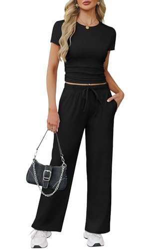 WIHOLL Workout Sets for Women 2 Piece Summer Travel Airport