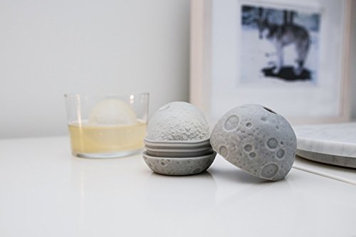 Molde de bola de hielo Kikkerland Moon, gris miniatura 3