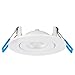Maxxima 2 in. Rotatable Ultra-Thin Recessed LED Floating Gimbal Downlight, 400 Lumens, 5 CCT Selectable 2700K/3000K/3500K/4000K/5000K, Dimmable, 90 CRI, IC Rated, Canless, Junction Box Included