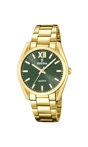 Festina Montre Femme Analogique Acier Inoxydable 316L Doré - Quartz - Verre minéral Haute résistance - Étanche 5 ATM F20640/4 - Boyfriend Collection