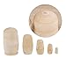TOYANDONA 5 Pièces Non Peint Poupées Russes Non Peint de Nidification Poupées Russes Poupées Blanc Poupées Gigognes Empilable de Nidification Poupées pour Enfants pour Bricolage Peinture
