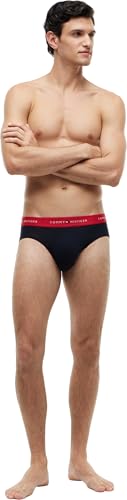 Tommy Hilfiger Herren 3er Pack Unterhosen Hip Briefs mit Logobund, Mehrfarbig (Primary Red/White/Desert Sky), XXL – Ansicht 5