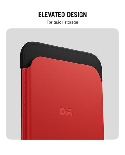 Image of DailyObjects Leather Magnetic Wallet Card Holder | Designed for MagSafe Compatible with iPhone 16, iPhone 15, iPhone 14, iPhone 13, iPhone 12 Models | Premium Design | Full-Grain Leather- Crimson-Grey