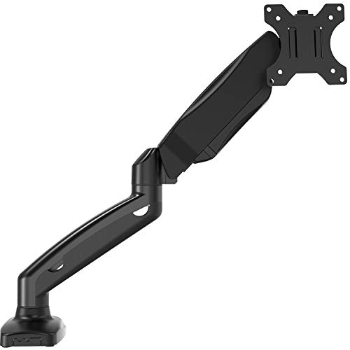 WALI Single LCD Monitor Fully Adjustable Gas Spring Desk Mount Fit 1 Screen VESA up to 27 inch, 14.3 lbs. Weight Capacity (GSM001), Black