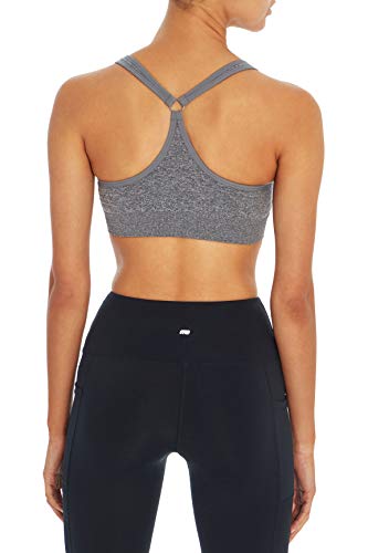 Image of Marika Women's Johanna Molded Cup Seamless Sports Bra, Heather Charcoal, Large