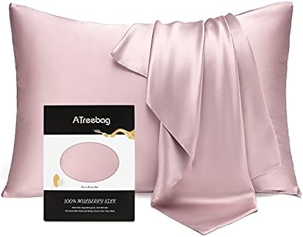 ATreebag Toddler Kids Pillowcase 100% Mulberry Silk, Hypoallergenic Soft Smooth Baby Pillow Cover fits 13x18 12x16, Skin and Hair Benefits for Boys and Girls with Gift Box ( Light Plum,1pc,13"x18" )