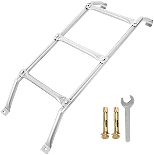 NLBN YEZICH 4 Steps Egress Ladder Basement Basement Egress Window Well Ladder Attic Ladder Parts Escape Ladder 300lbs Load Capacity