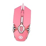 Housoutil シー発光マウス ピンク ゲーミングマウス 段対応 カラフルブリージングライト搭載 クリエイティブデザイン