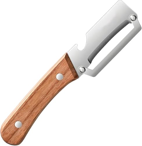 Image of Vegetable Peeler Stainless Steel with Wooden Handle, Heavy Duty Fruit & Vegetable Peeler Knife, Ergonomic Grip, Smooth Peeling Tool for Kitchen Use